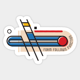 Bauhaus Style Art Aesthetic Form Follows Function Sticker